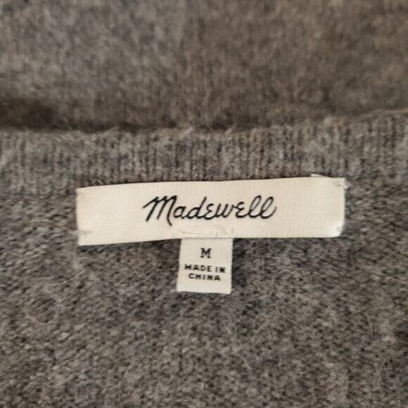 Madewell Womens Merino Wool Alpaca Blend Open Cardigan Sweater Size M Gray Cozy - Picture 8 of 13